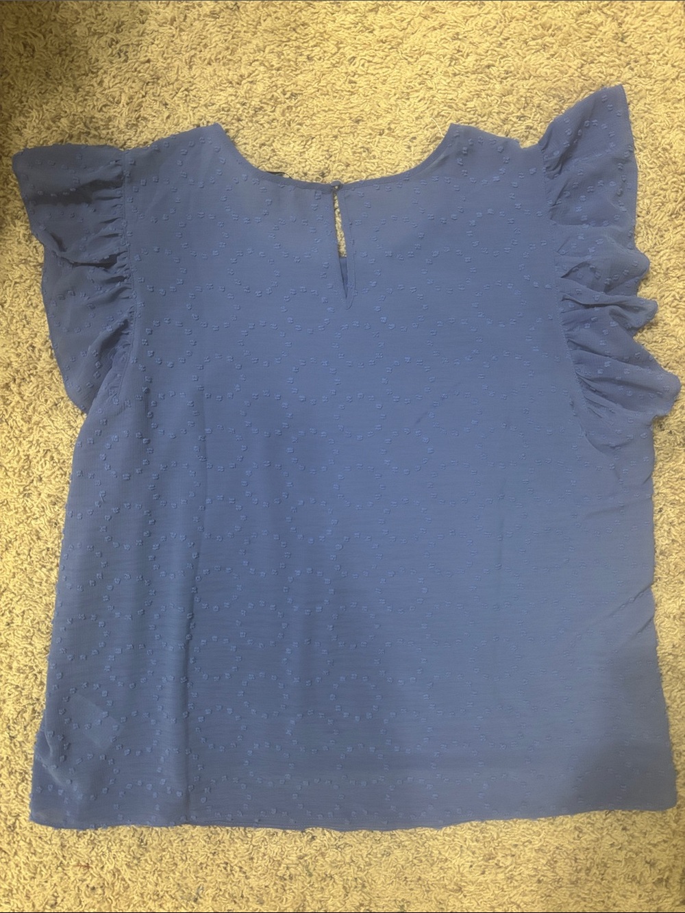Zac & Rachel Blue Flutter Sleeve Swiss Dot Blouse - Picture 3 of 8